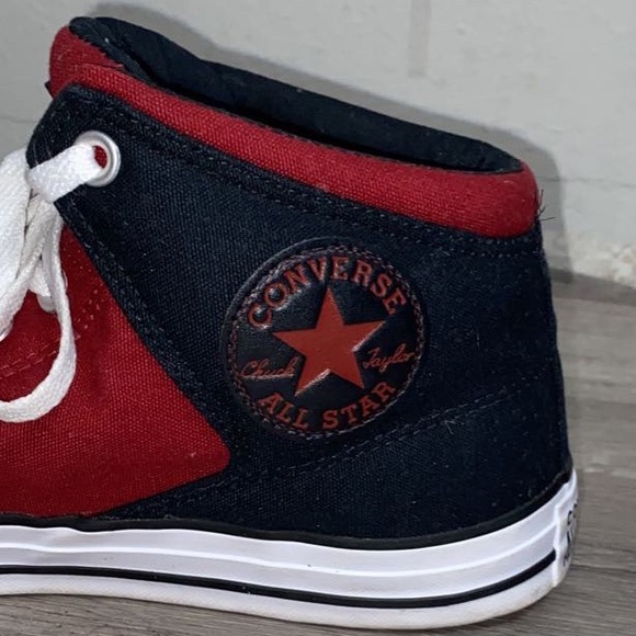 Converse Red and Black Hightops - Picture 2 of 3